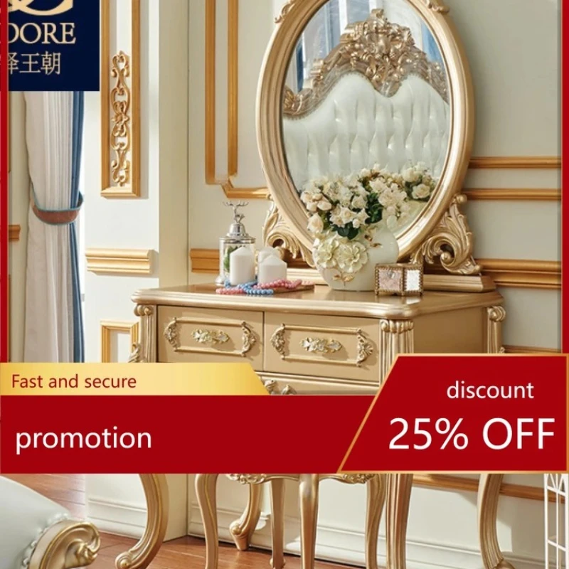 

Dressing Table Bedroom Princess Dresser Mini Makeup Cabinet Solid Wood Makeup Table
