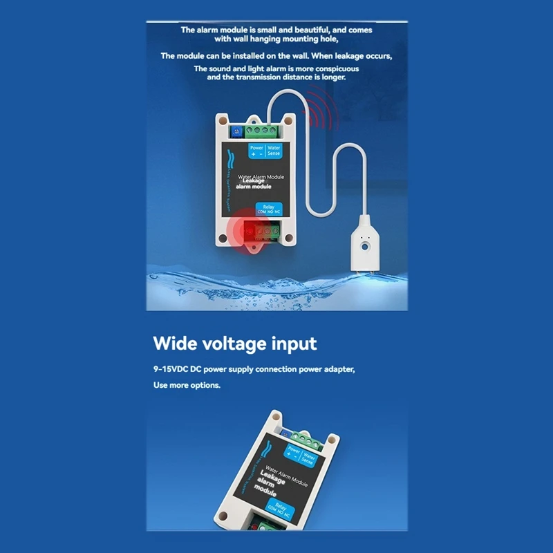 Water Leakage Automatic Shutoff Valve Alarm Water Immersion Sensor Module Cable Household Overflow Alarm Module