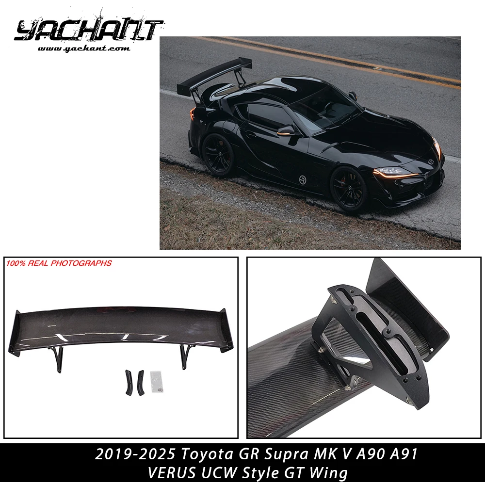 

Car-Styling FRP / CF GT Wing Fit For 2019-2025 Toyota GR Supra MK V A90 A91 VERUS UCW Style Rear Spoiler Rear Wing