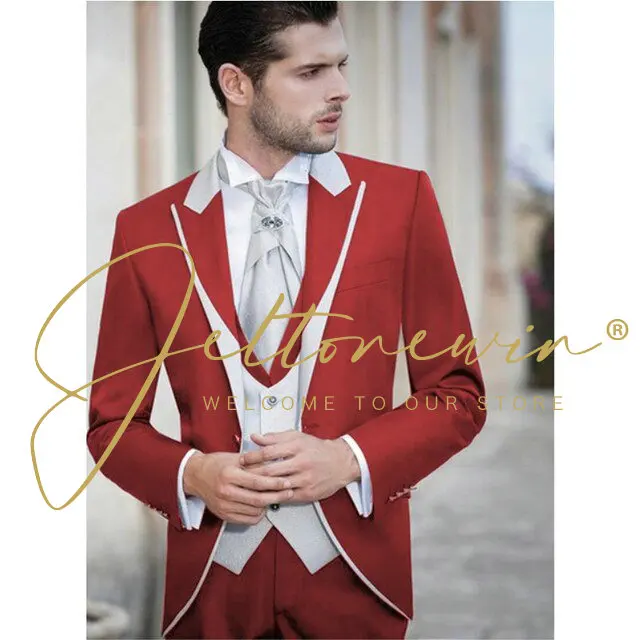 

Male Wedding Dress Men's Suits Blazer Suits Evening Club Suit 3 Pieces Jacket Pants Man Suits For Groom Wedding Suits For Men