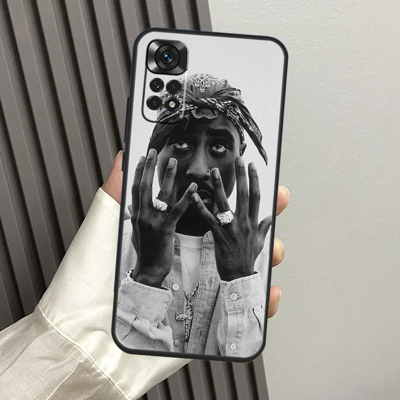 حافظة مغني الراب 2pac توباك لهاتف شاومي ريدمي نوت 14 13 12 برو 11 10 9 11S 12S ريدمي 14C 13C 15C 10C 12C 15 Funda