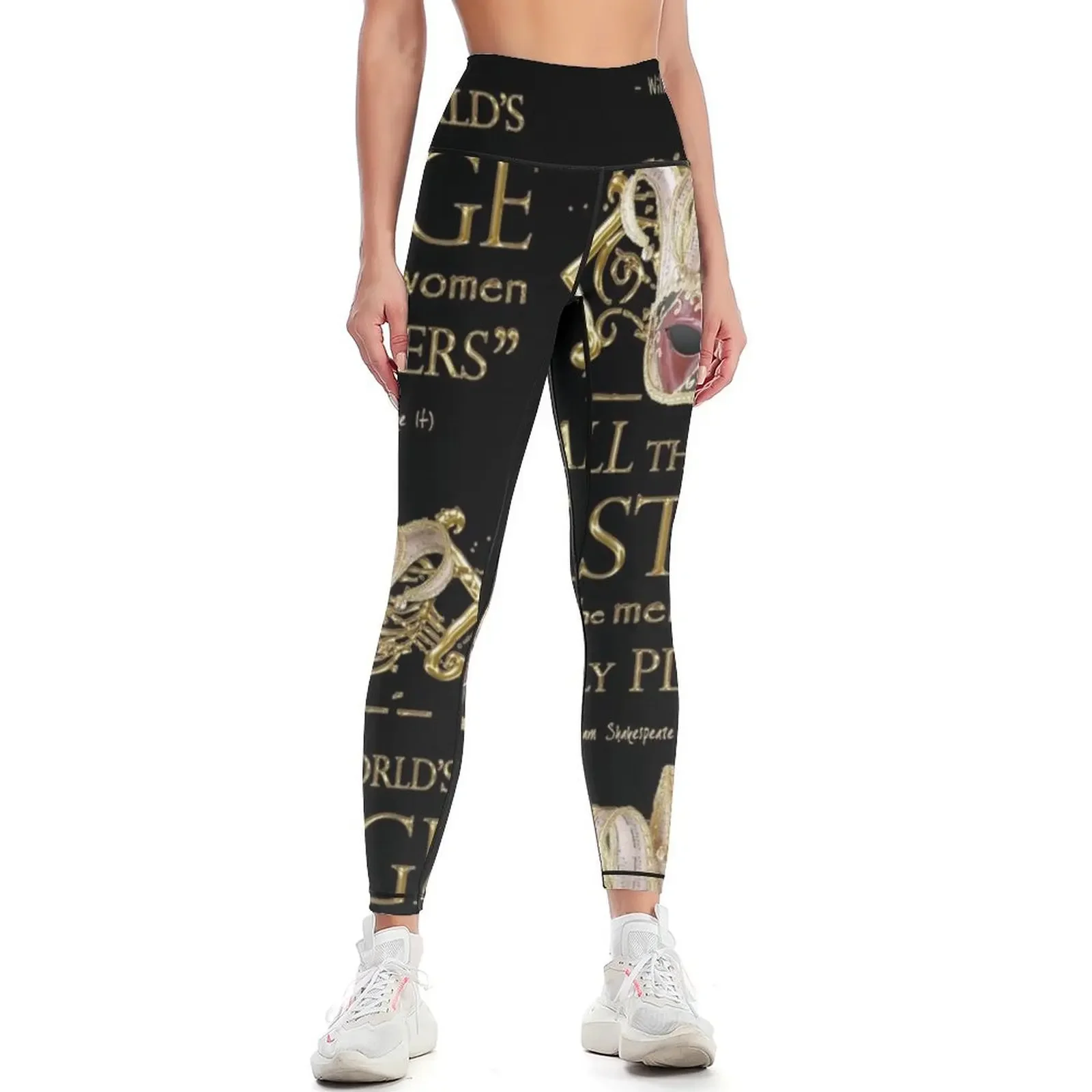 

Shakespeare As You Like It Stage Quote Leggings gym's sportswear gym pants sports for trousers Womens Leggings