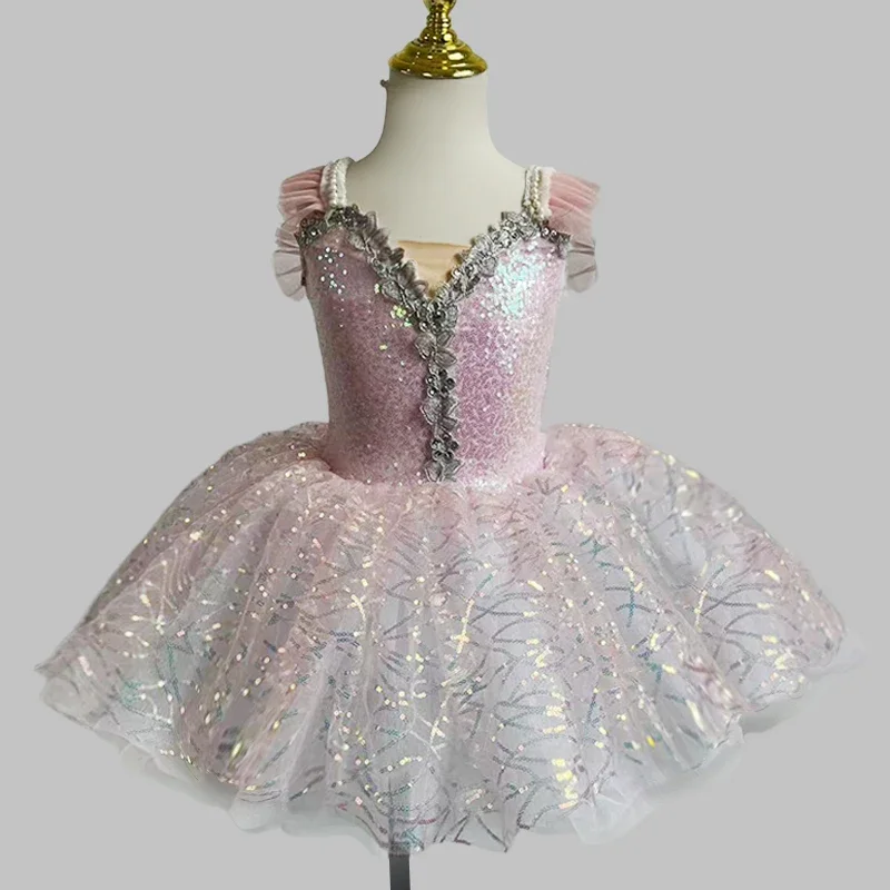 

Children Sequin Professiona Ballet Tutu Dress For Girls Kids Swan Dance Performance Ballet Costumes Adult Women Dance Clothing