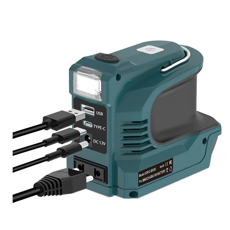 ABUH-Outdoor Camping Inverter Power Station 220W 110V For 18V Battery LED Adapter Power Supply Tool