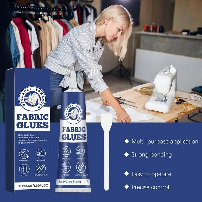 Waterproof Glue For Fabric Safe Quick Dry Fabric Glue Waterproof Glue Washable & Permanent  Adhesive Super Glue Clear Sewing