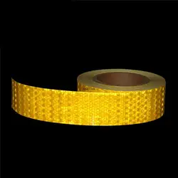 5cm*25m Car Reflective Tapes Sticker Safety Mark Car Styling Self-Adhesive Warning Yellow Waterproof Film For Motorcycle Bicycle