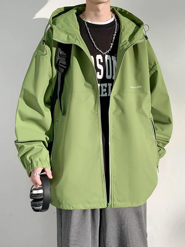 

Мужская повседневная куртка для активного отдыха, весна-осень, новая, свободного кроя, больших размеров, модная, молодежная, ветрозащитная, с длинными рукавами, на молнии