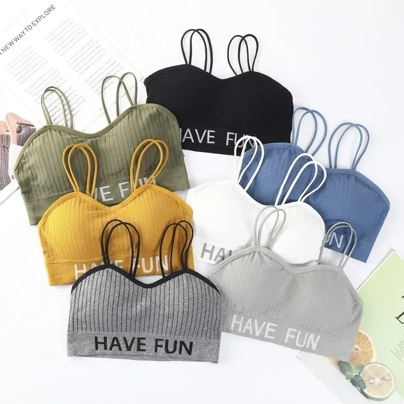 Girls Bra Breathable Teenager Bras for Kids Adolescente Lingerie Solid Color Teen Vest Girls Tube Tops Underwear 8-16Y