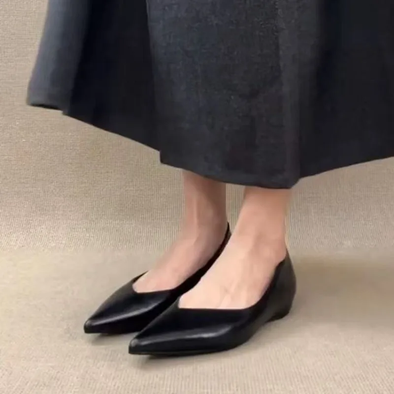 White Design Spring Autumn Pointed Toe Women Mary Jane Shoes Ladies Outdoor Comfort Women's Commute Flats Shoes