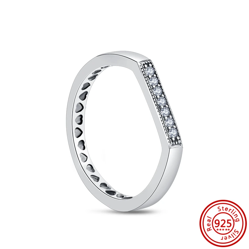 Neuer glänzender klassischer quadratischer Kronen-Herzring aus 925er Sterlingsilber, exquisiter Luxus-Charm-Schmuck, Überraschungsgeschenke für die Feiertage