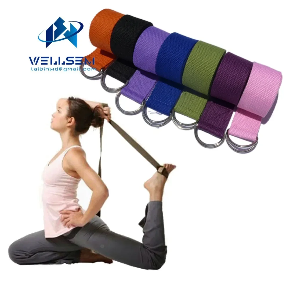 Women Yoga Stretch Strap D-Ring Belt Fitness Exercise Gym Rope Figure Waist Leg Resistance Fitness Band