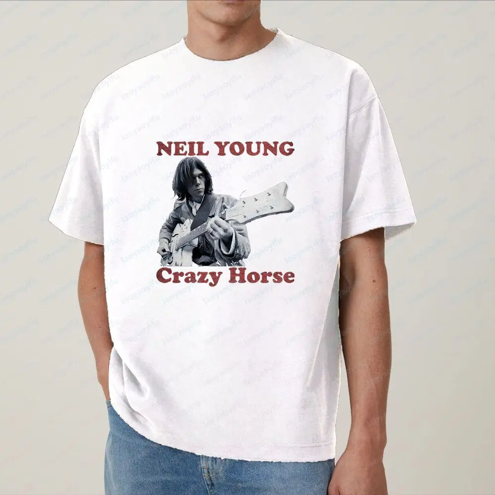 Neil Young - Rock Band Summer Casual Trendy Multi-Purpose Round-neck T-Shirt for Both Men and Women