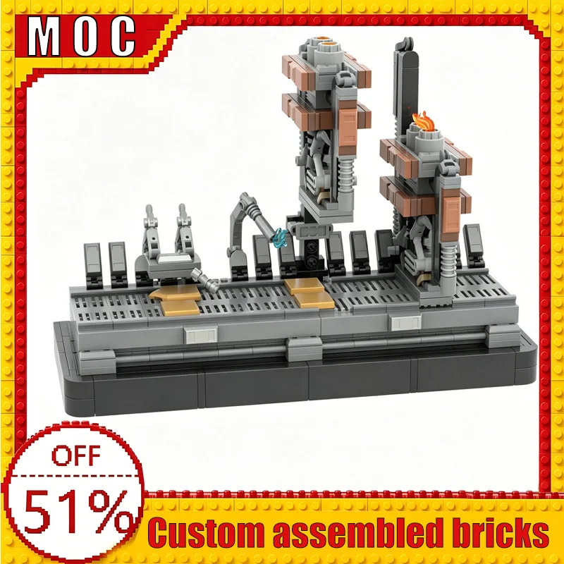 

640PCS War Series Hero Character Droid Factory - Diorama Custom Building Blocks MOC Model Educational Assembly Toy Display Gift