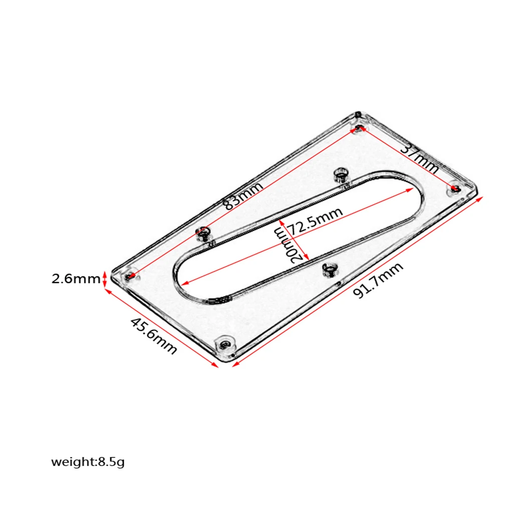 Conversion pickup mounting ring guitar-humbucker to telecaster bridge arcylic mirror