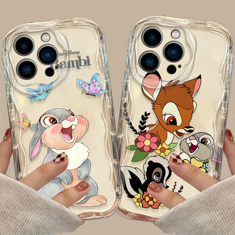 Bambi Thumper Friend Cute Phone case For Apple iPhone 15 14 13 12 11 Pro X XR XS Max Plus 8 7 Plus SE Wave Oil Cover