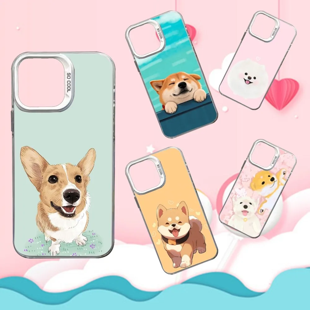 

Pet Puppy Dog Cute Phone Case For iPhone 16,15,14,13,12,11,Mini,Pro,SE,MAX White Matte Shockproof Cover
