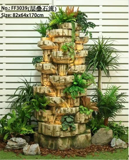 b11-Zen Buddha statue ornament club hotel lobby circulating water fountain landscape decoration