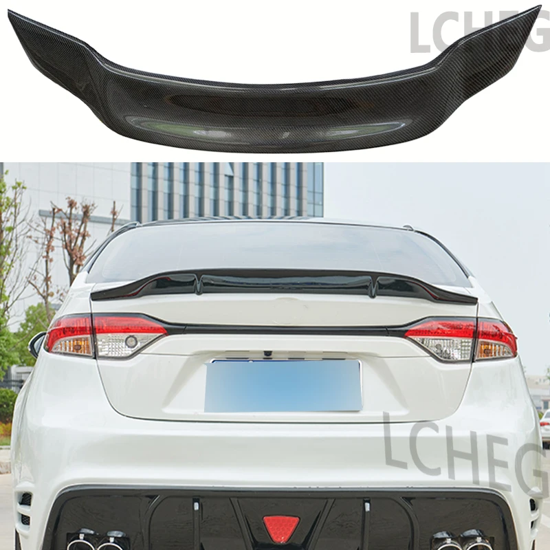 For Toyota GR Corolla Forged Real Carbon Fiber Gloss Black Rear Wing Trunk Lip Tail Spoiler R Style 2019 2020 2021 2022 2023