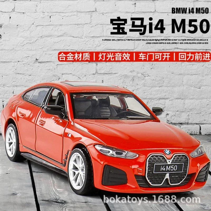 

1:34 I4 M50 sports car High Simulation Diecast Metal Alloy Model car Sound Light Pull Back Collection Kids Toy Gifts