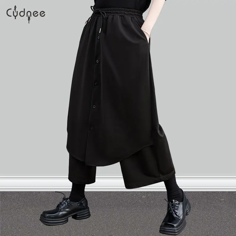 Women Palazzo Wide Leg High Waist Casual Stretch Loose Lounge Harem Pant Drawsrting Plus Size Slacks Jogger Capris Trousers