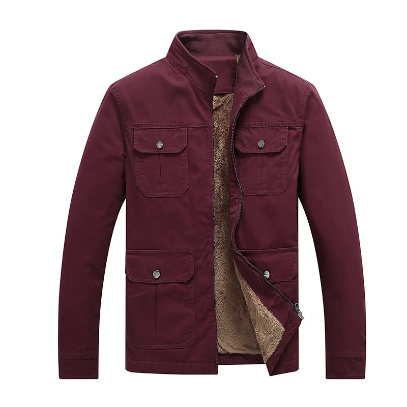 Men's Winter Jacket Fleece Cotton-Padded Workwear Casual Trendy Coat New Men's Jacket