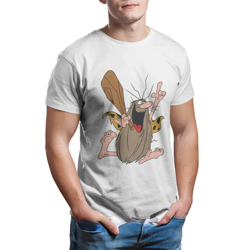 Hanna Barbera Graphic TShirt Funny Captain Caveman Cavey 1980s Cartoon Print Tops Men Clothing Ropa Hombre Camisetas