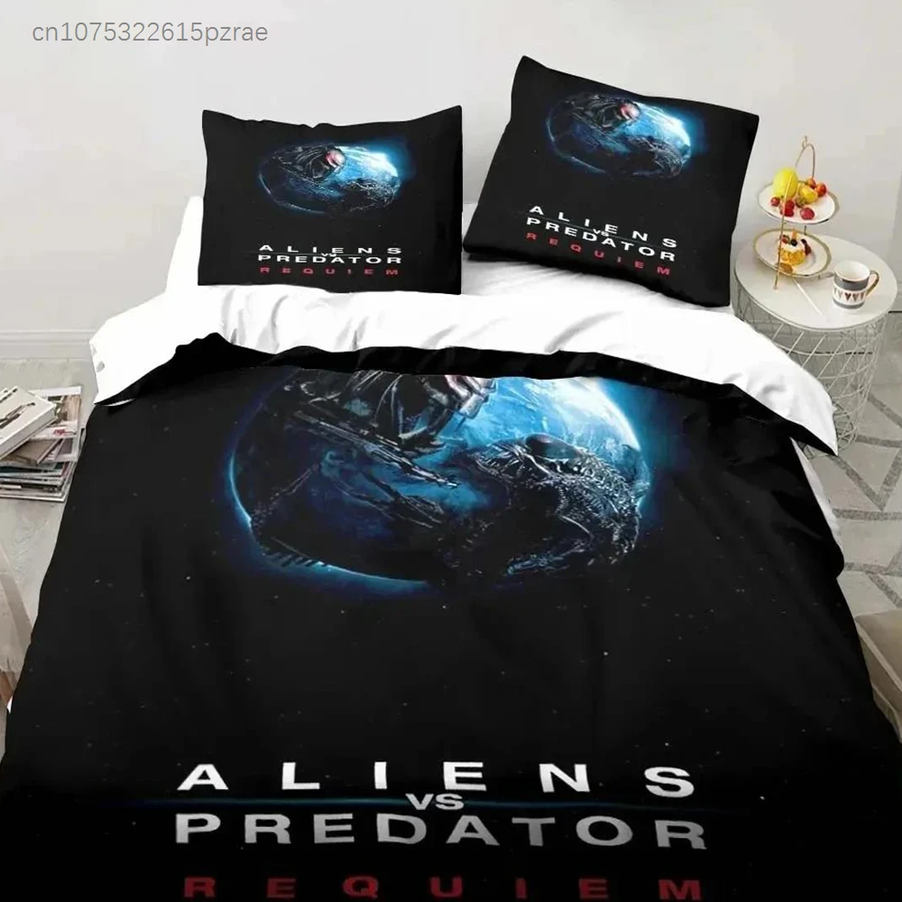 Alien Vs. Predator Predator Movie Bedding Set Printed Bed Set With Pillowcase Bed Duvet Cover Soft Bedclothes Home Luxury Gift