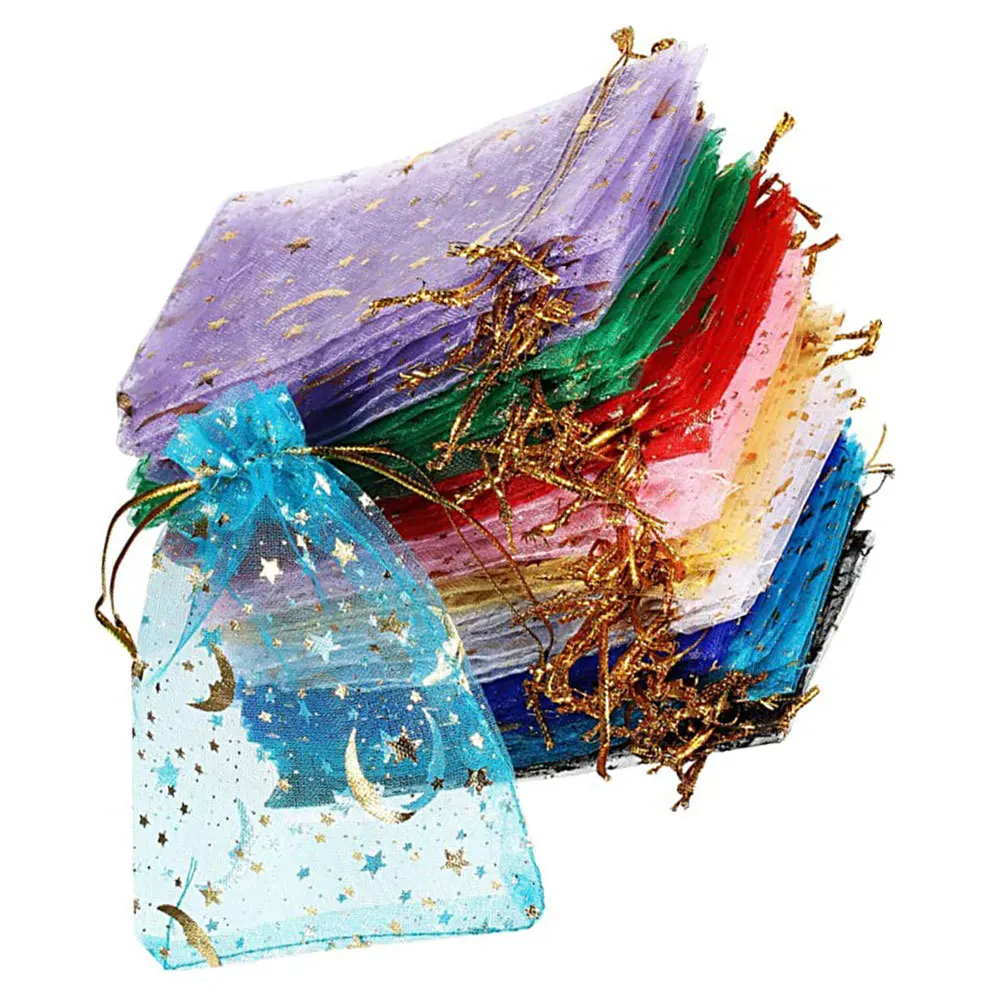 

150Pcs Gauze Gift Pouches Multi-Use Jewelry Storage Bags for Snacks Candies Presents Portable Compact Drawstring Bags