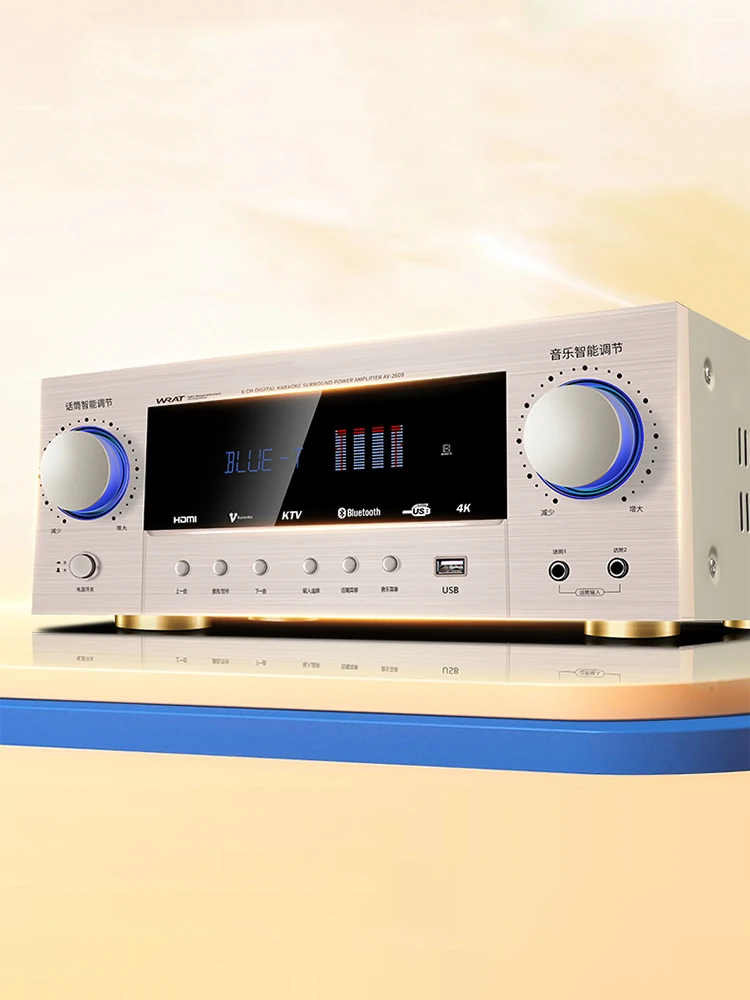 Amplificateur de son 1500W 5.0 Bluetooth ampli amplificateurs Audio HiFi/HDMI/USB/OPT/COAX pour système sonore Home cinéma karaoké Studio