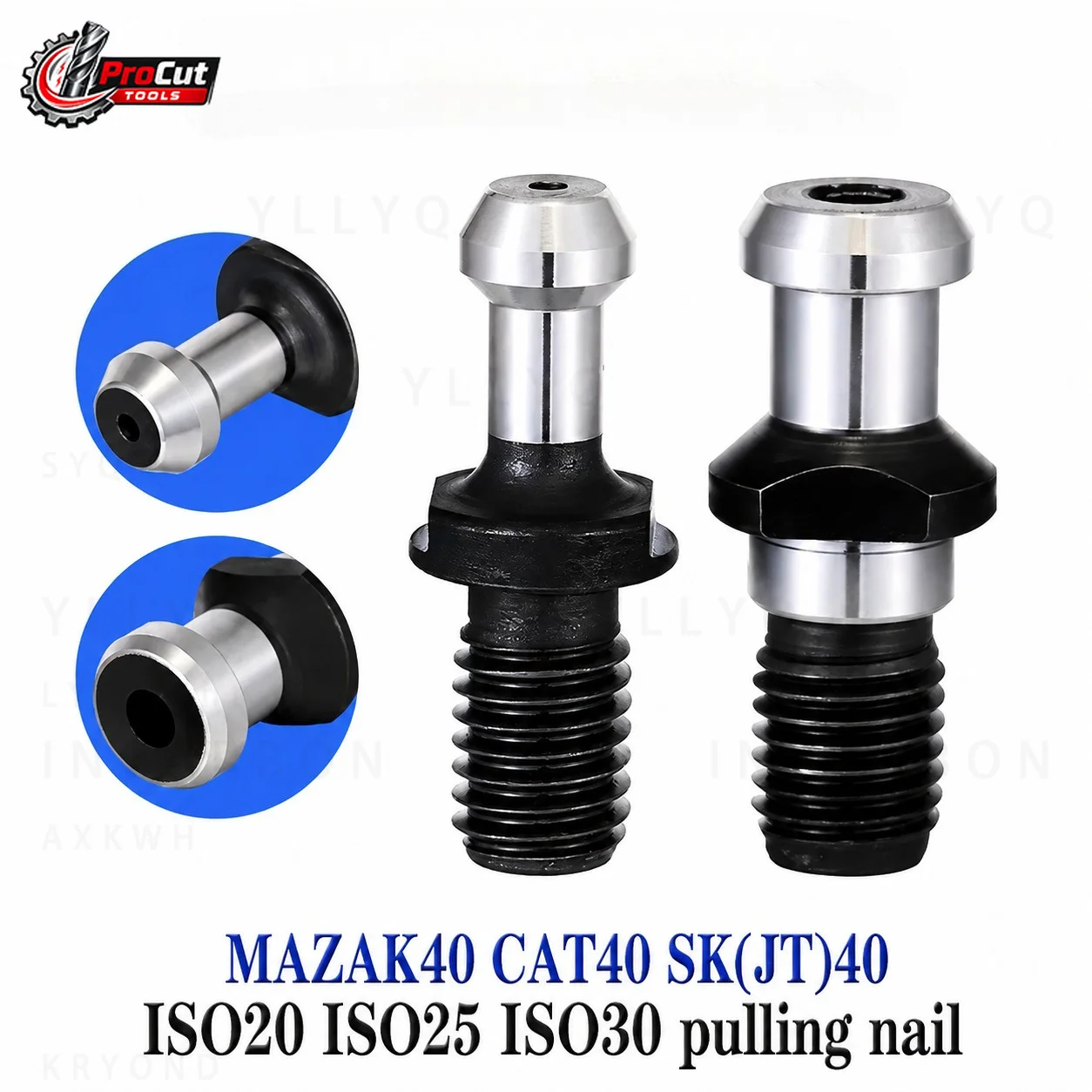 Through Hole Pull Stud 45° SK30 SK40 SK50 JT40 CAT40 ISO20 ISO25 ISO30 MAZAK-BT40 MAZAK-BT50 Tool Holder Fastening Knob