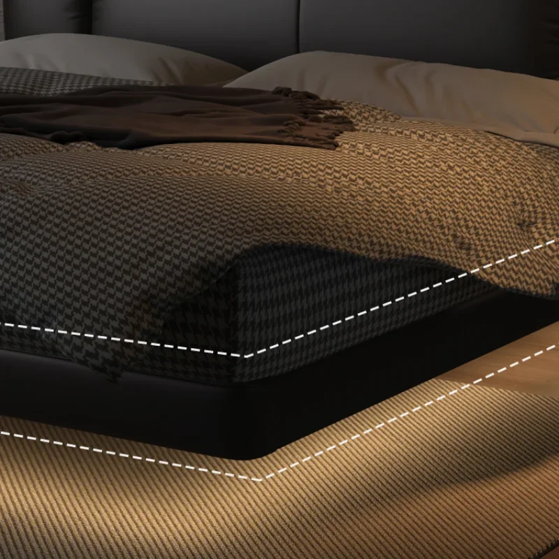 إطار سرير مزدوج أوروبي بسيط مع تخزين غرفة نوم خشبية إطار سرير مزدوج مقاس كوين أثاث منزلي حديث Cama Moderno Lujo