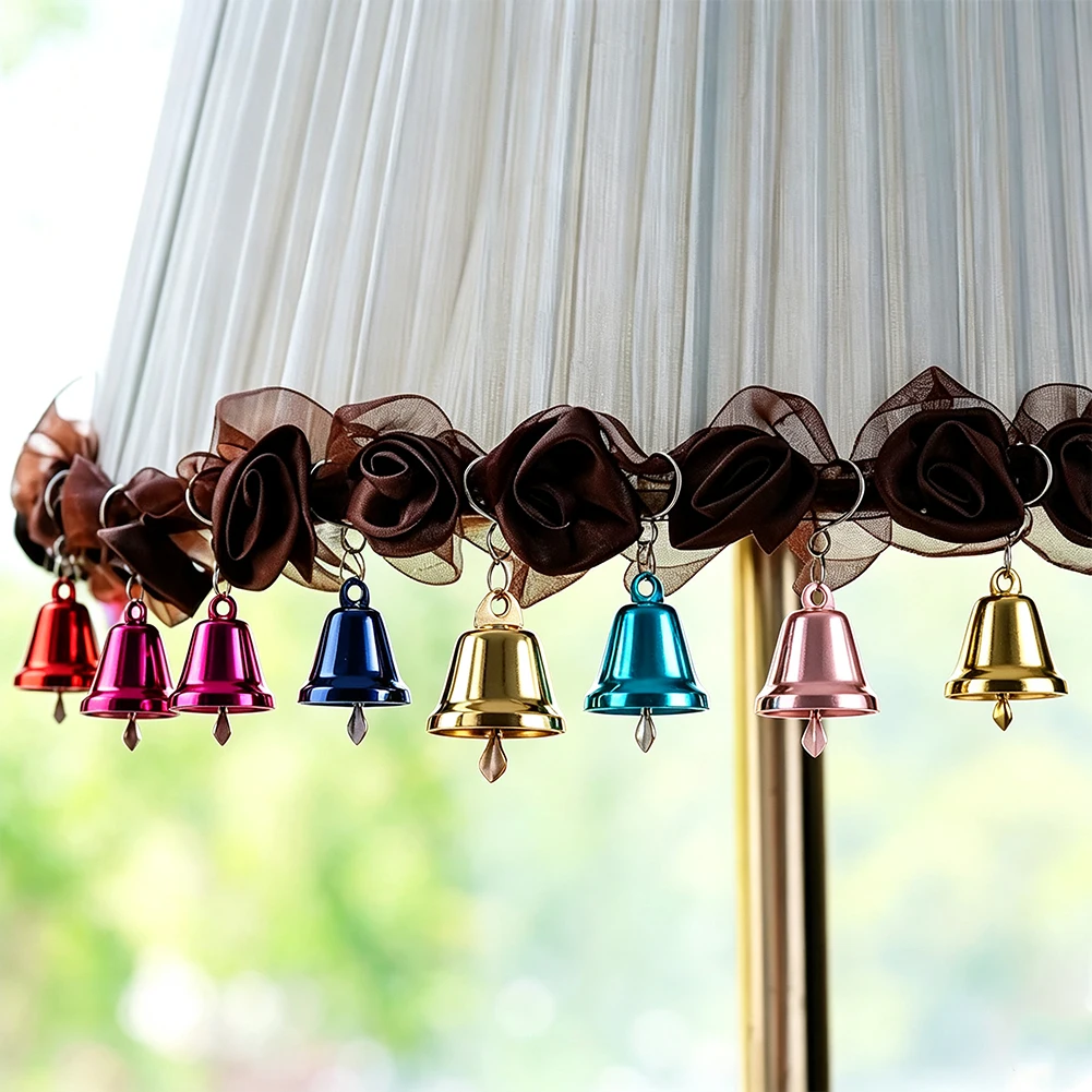 12pcs Alloy Wind Bell Pendant DIY Wind Chimes Hanging Jingle Bells Pet Collar Keychain Making Wedding Party Christmas Tree Decor