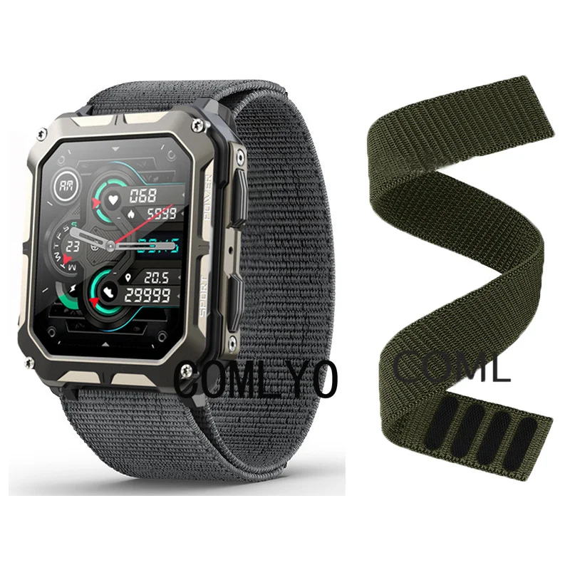 NEW For C20 PRO c20 Strap Nylon Smart Watch Band Hook&Look Soft Belt Watchband