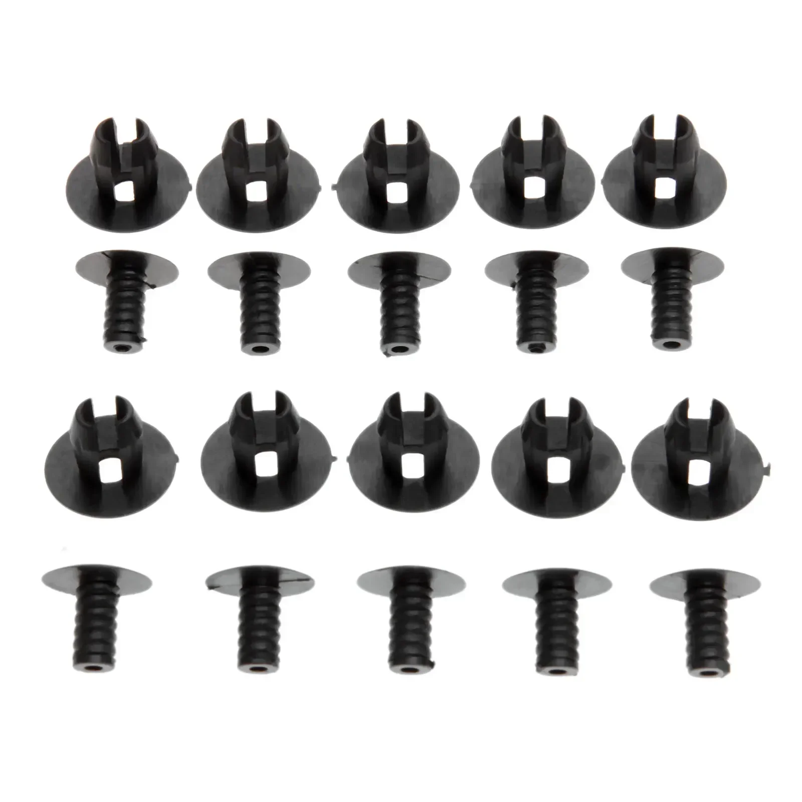 50Pcs Auto Fastener Trim Panel Lining Clips Car Black Plastic Rivets Fit 9mm Hole for T4 T5 Transporter Eurovan