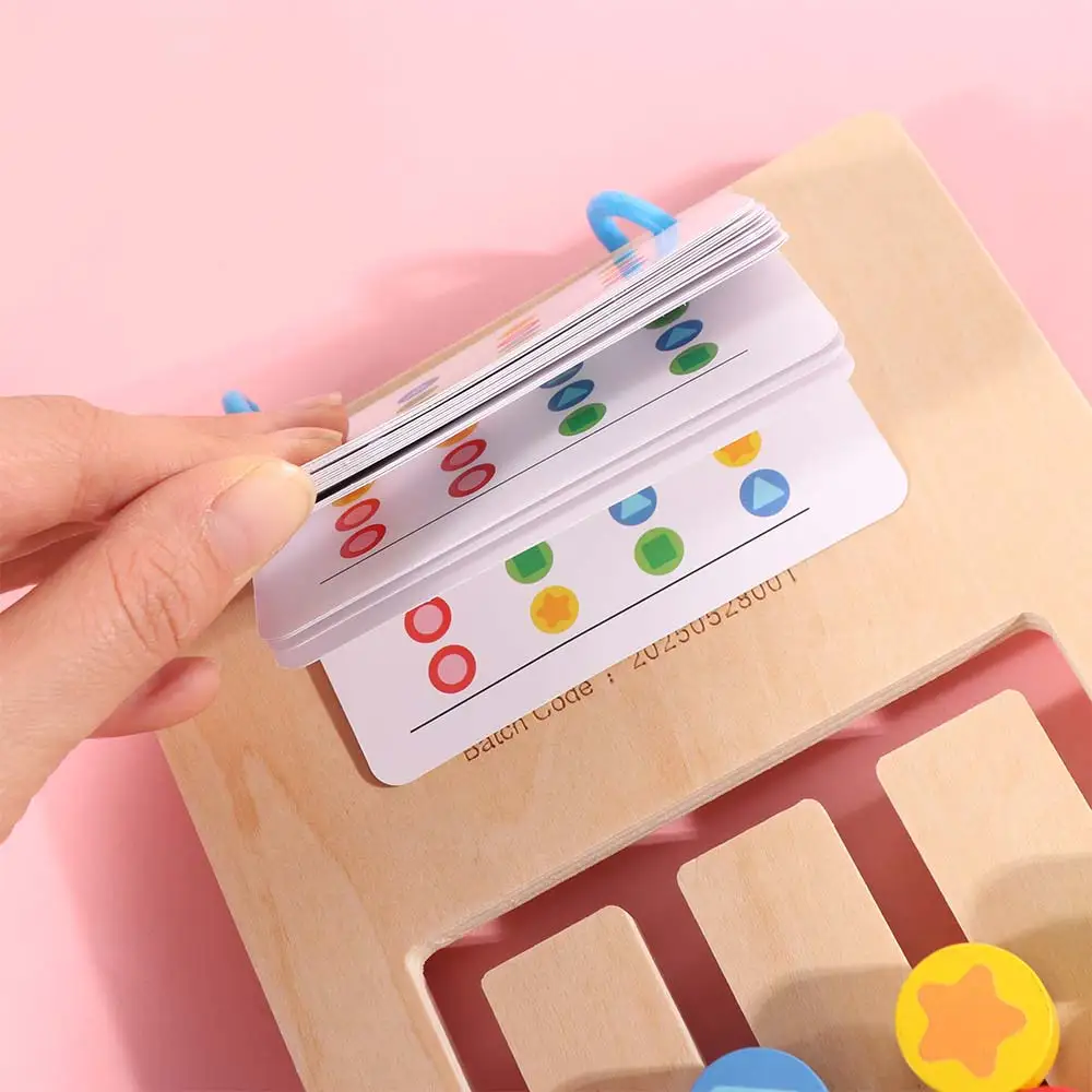 4-color Colors Matching Game Montessori Double Sided Thinking Develop Toys Wooden Fine Motor Skill Colors Cognitive Puzzles