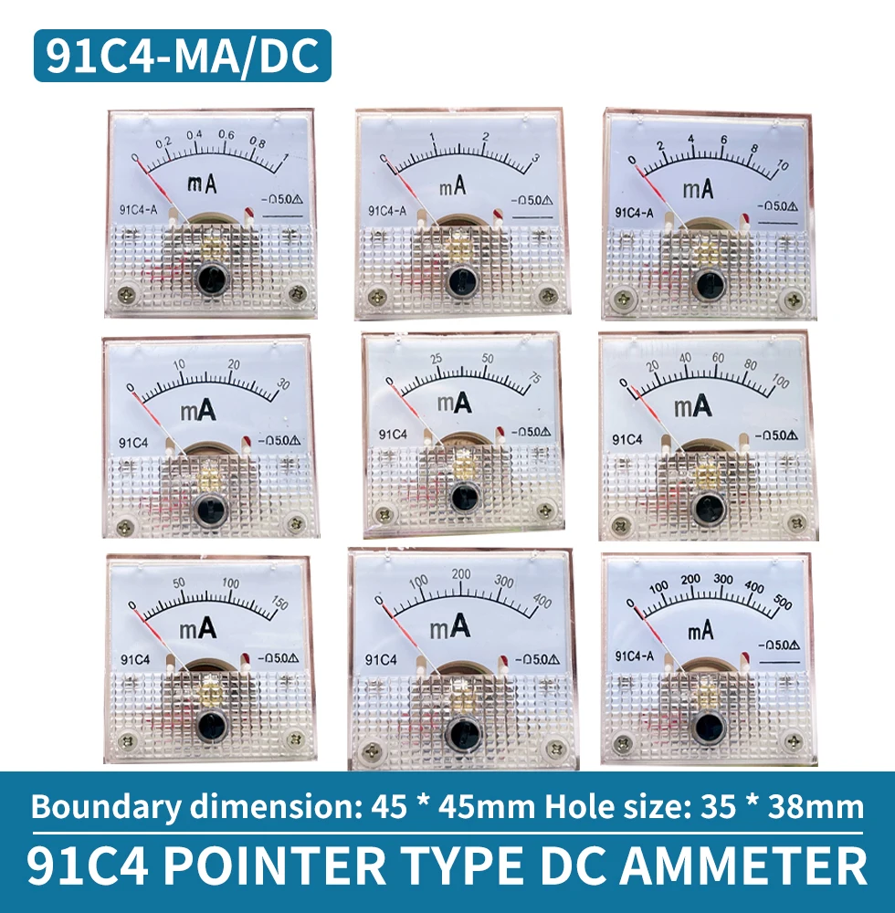 Высокоточный Миллиамперметр постоянного тока 91C4- mA 1 мА 5 мА 10 мА 50 мА 100 мА 200 мА 300 мА 500 мА амперметр