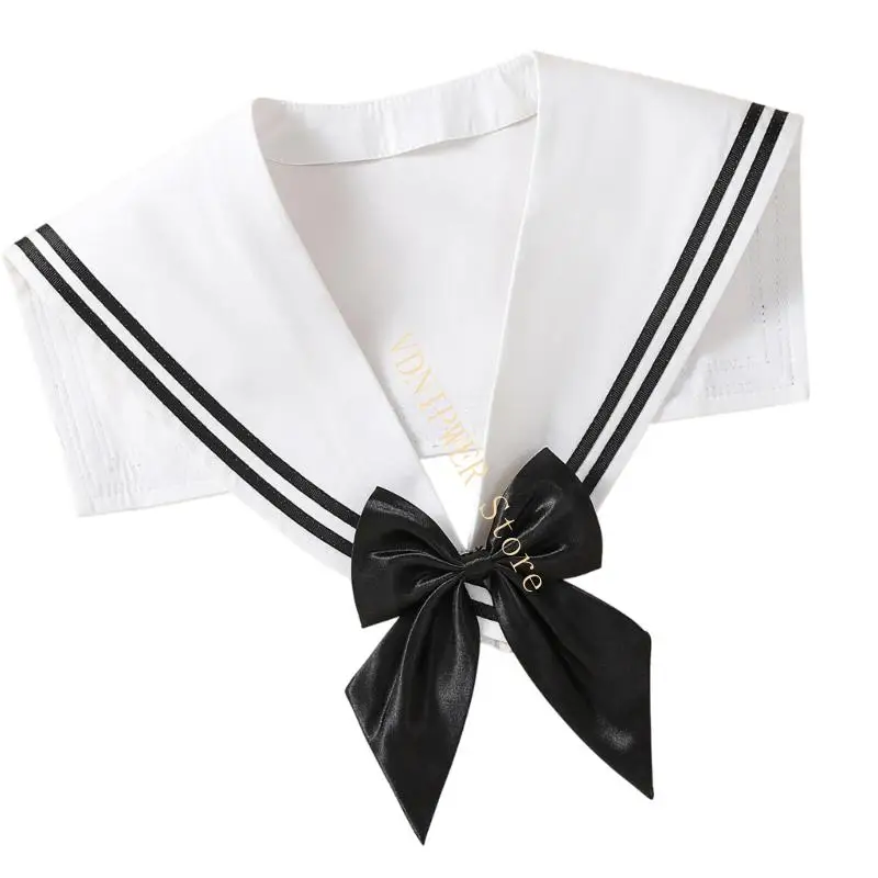 طوق كاذب على طراز بحار قابل لإعادة الاستخدام مع مجموعة ألوان أنيقة مثالية للاستخدام اليومي والعروض المسرحية والحدث D08E #3