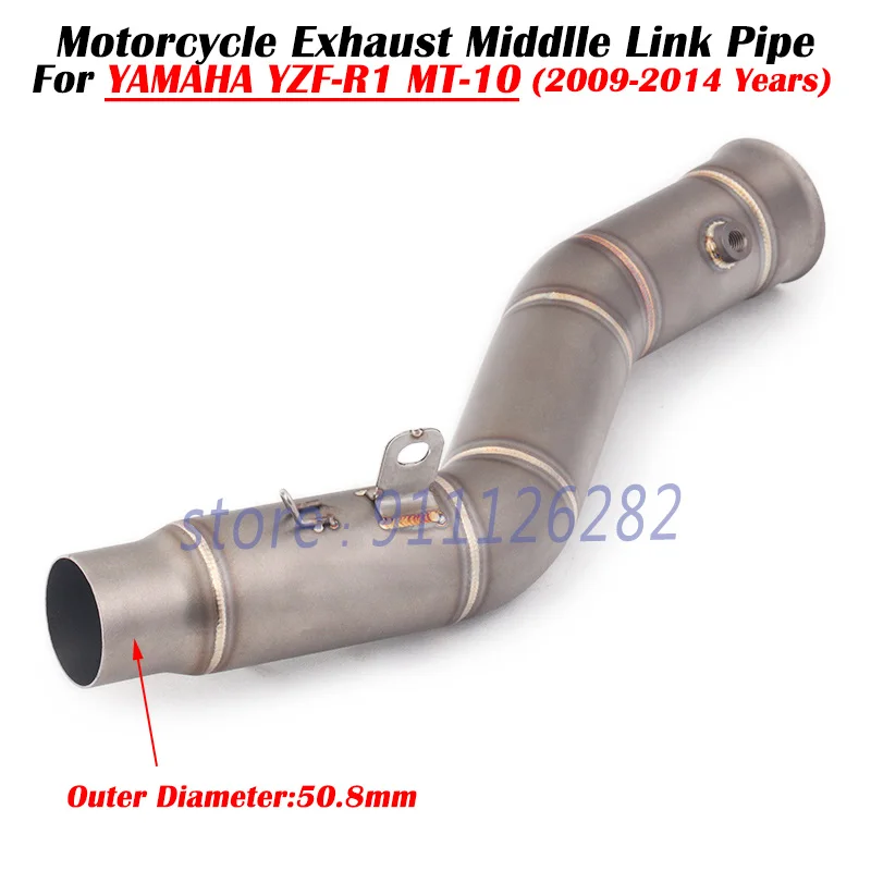 Slip On For YAMAHA R1 2009 2010 2011 2012 2013 2014 Motorcycle Exhasut  Escape System Modified Middle Link Pipe 51mm Tube