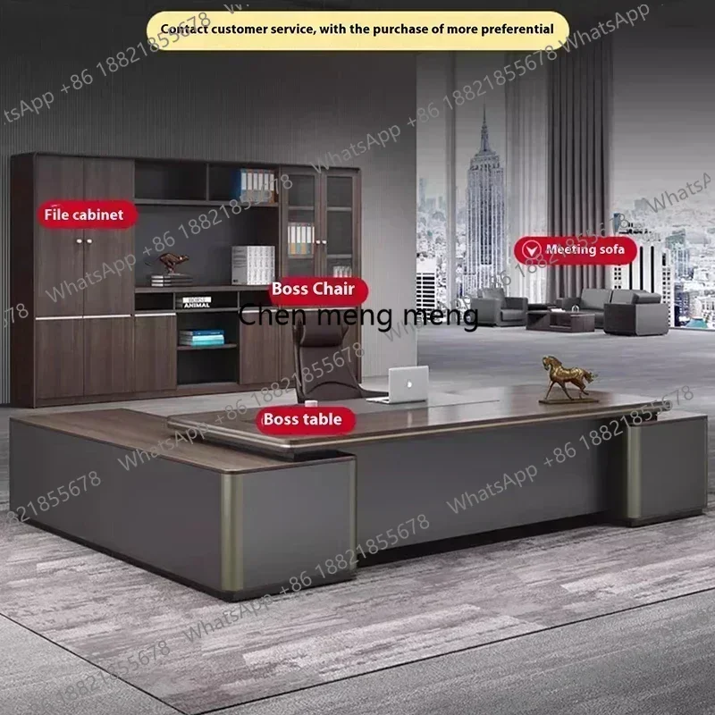 

Deluxe Executive Standing Desk USB Outlet Cable Organizer Modern Chair Office Computer Accessories Furniture