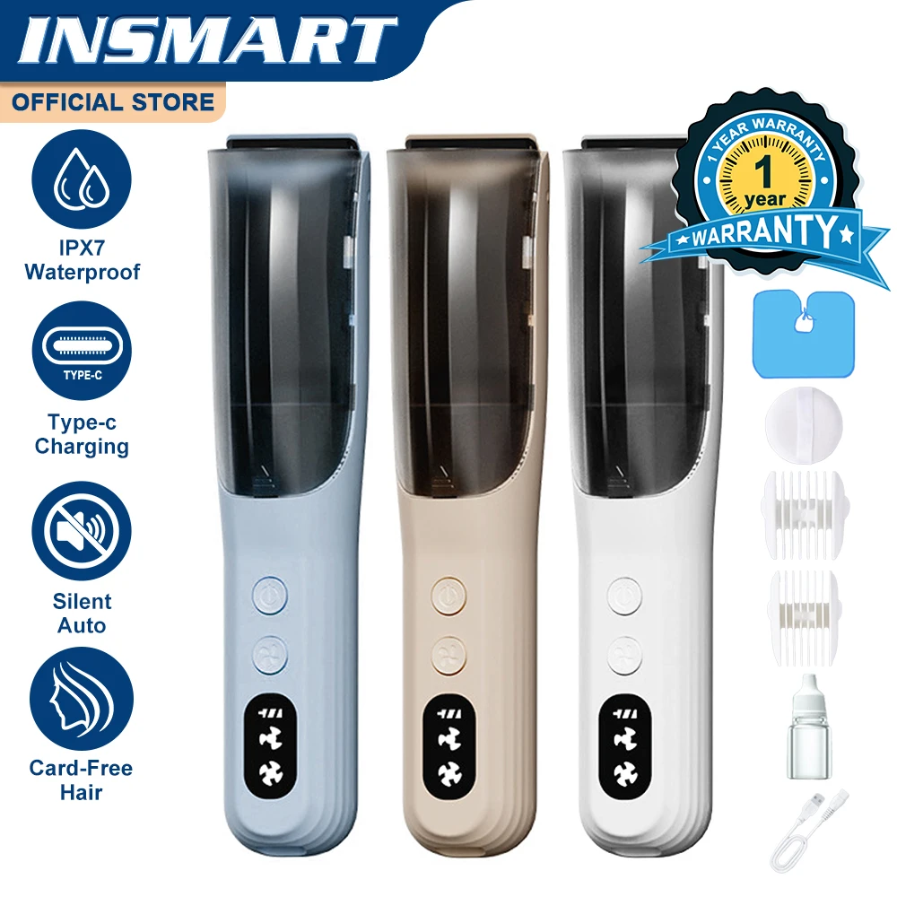 INSMART Hair-absorbing Hair Clipper Baby Electric Razor Baby Hair Clipper Children Waterproof Adult Household Electric Clipper