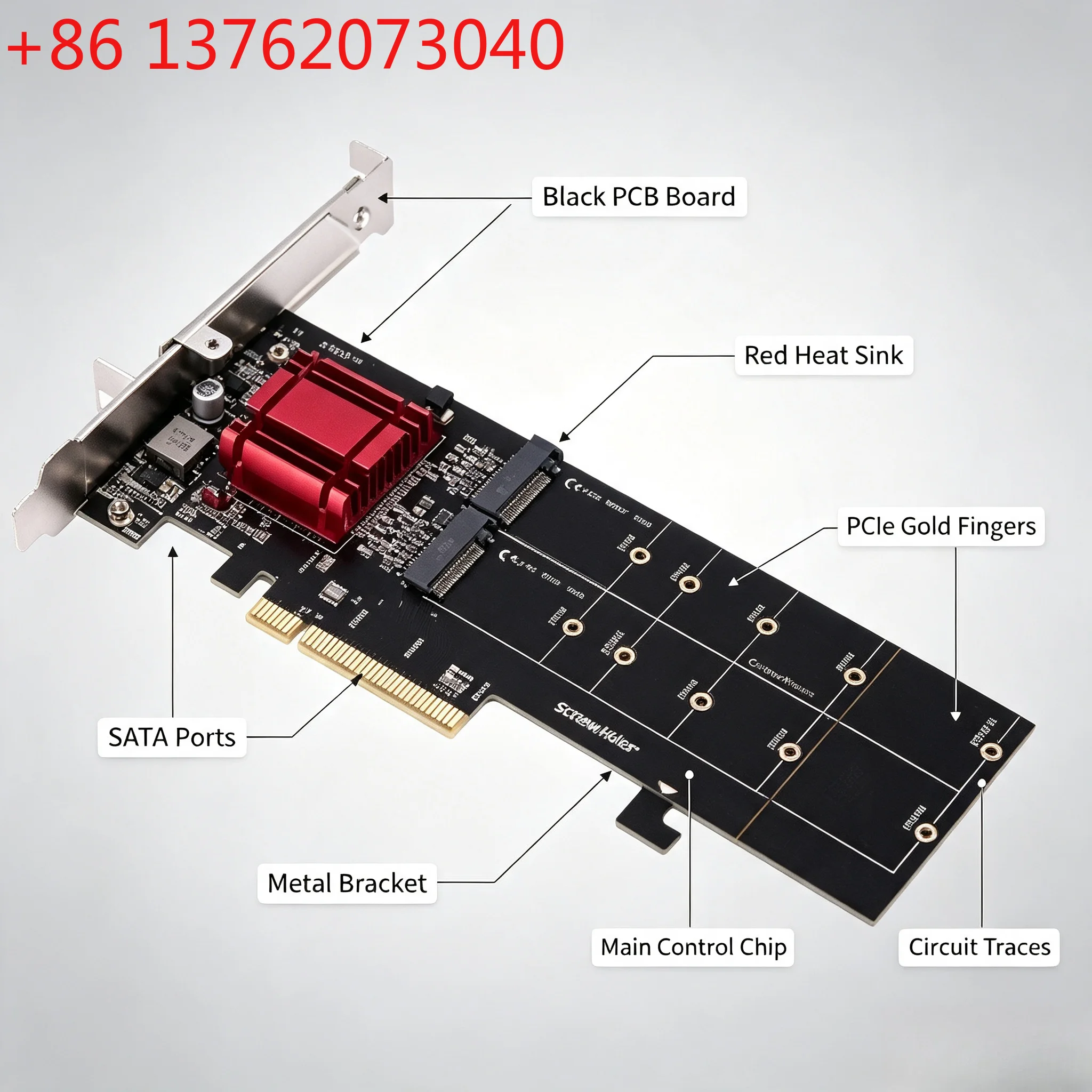 M.2 NVMe SSD to PCI-E 3.1 X8/X16 Adapter Card, M-Key PCIe Adapter Support M.2 SSD 22110 2280 2260 2240 Size