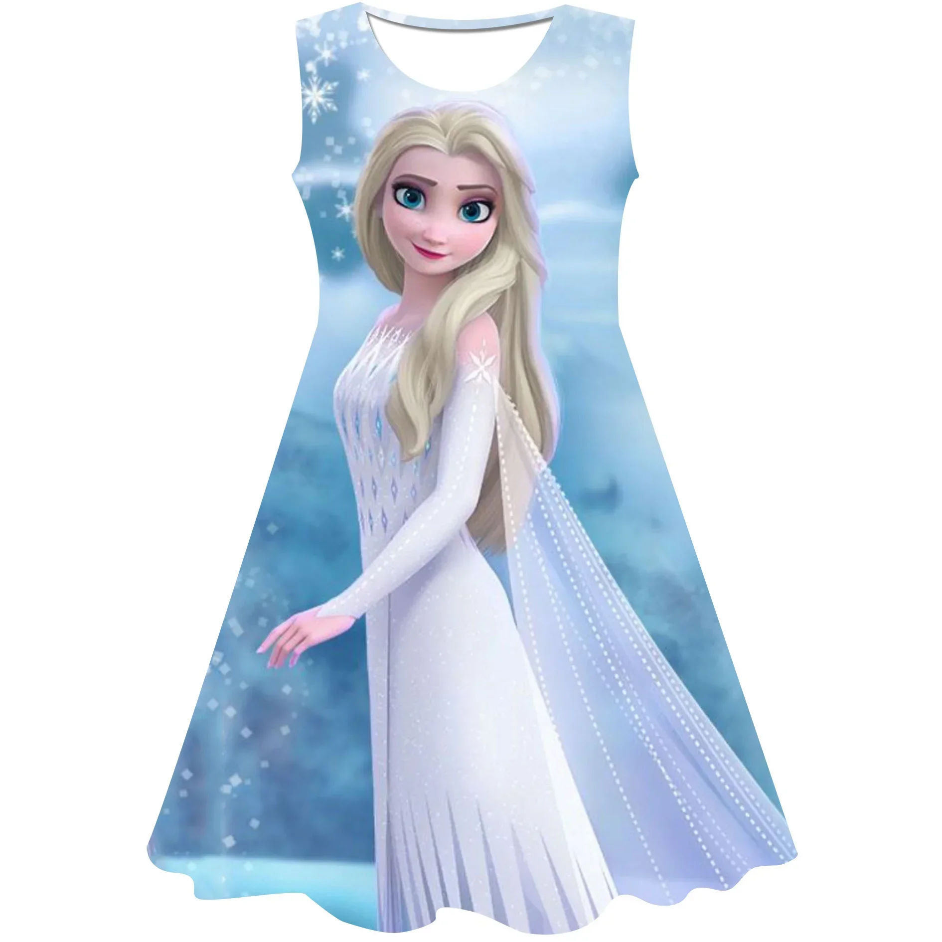 

Girls Cartoon Dress 2025 Summer Frozen 2 Fashion Children Elsa Princess Baby Girl Cute Evening Party Dresses Disney Series Skirt