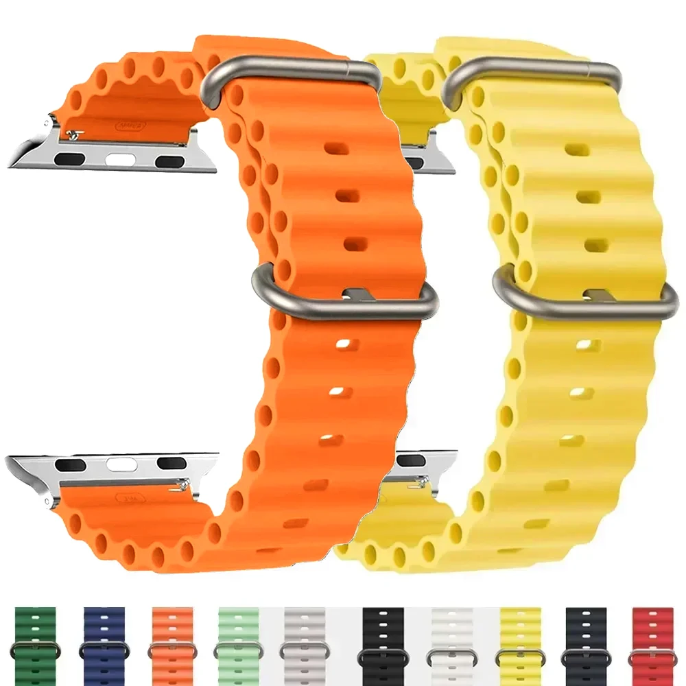 1:1 Original Ocean Armband für Apple Watch Ultra 3 4 49mm 44mm 45mm 46mm 41mm 40mm Handgelenksband iWatch Serie 11 10 9 8 7 SE Bänder