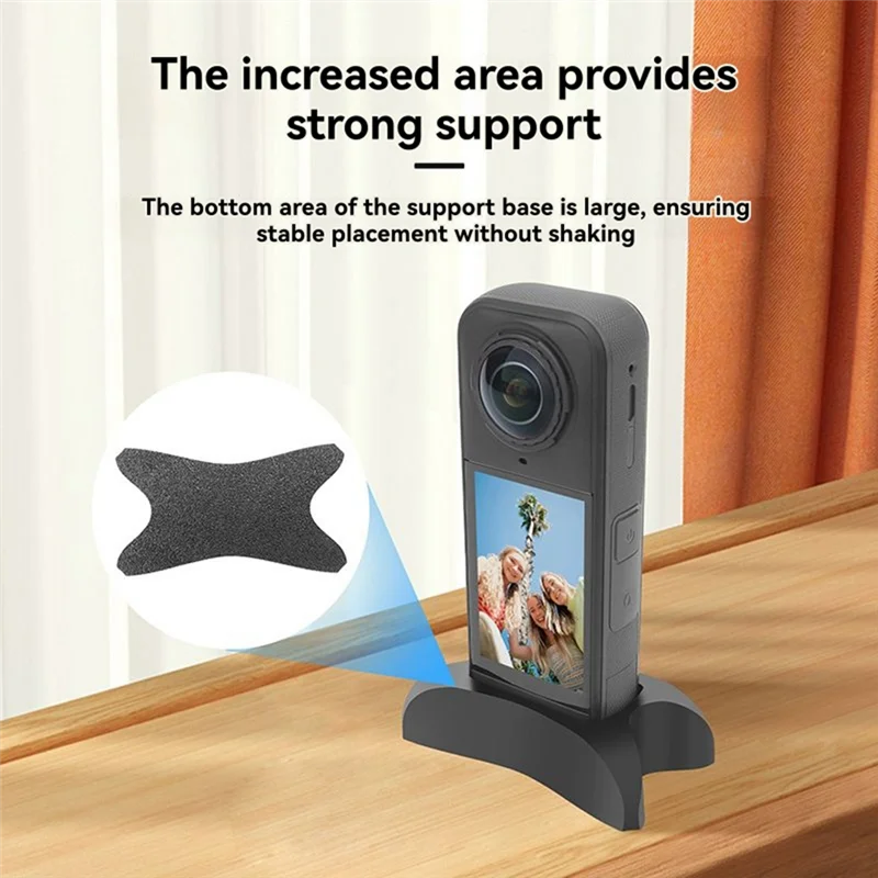 3CGRO-For Insta360 X5 Camera Desktop Support Base Soft Rubber Non-Slip Mount Stand Fixed Shooting Holder Accessories