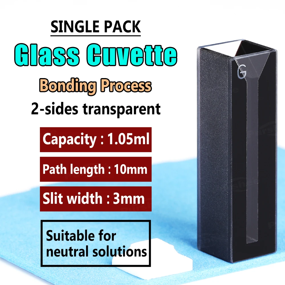 Glas-Schlitz-Mikroküvette 1/2/3/4/5mm Schlitzbreite Beidseitige Lichtdurchlässigkeit Schattierter/Nicht-schattierter Typ Labor-Probenküvette – Detail 6
