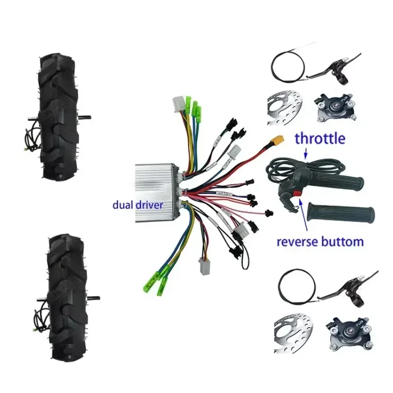 Efficient and heavy-duty wheel hub motor brushless DC motor  with off-road tire