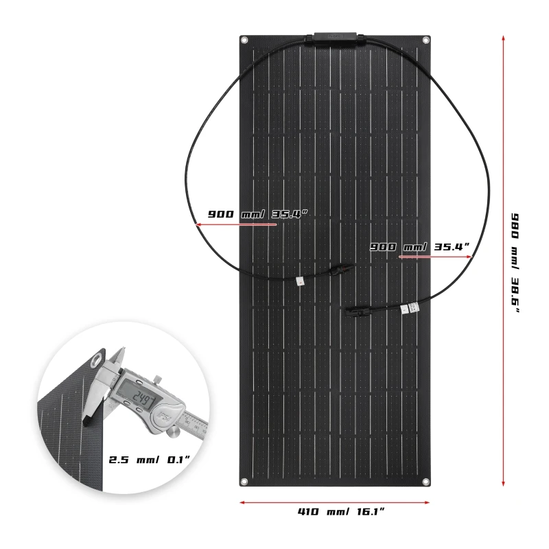 Real 75W ETFE Solar Panel 18V Monocrystalline Silicon Solar Charging Panel  Energy Charger Power Bank For Outdoor Car RV Boat