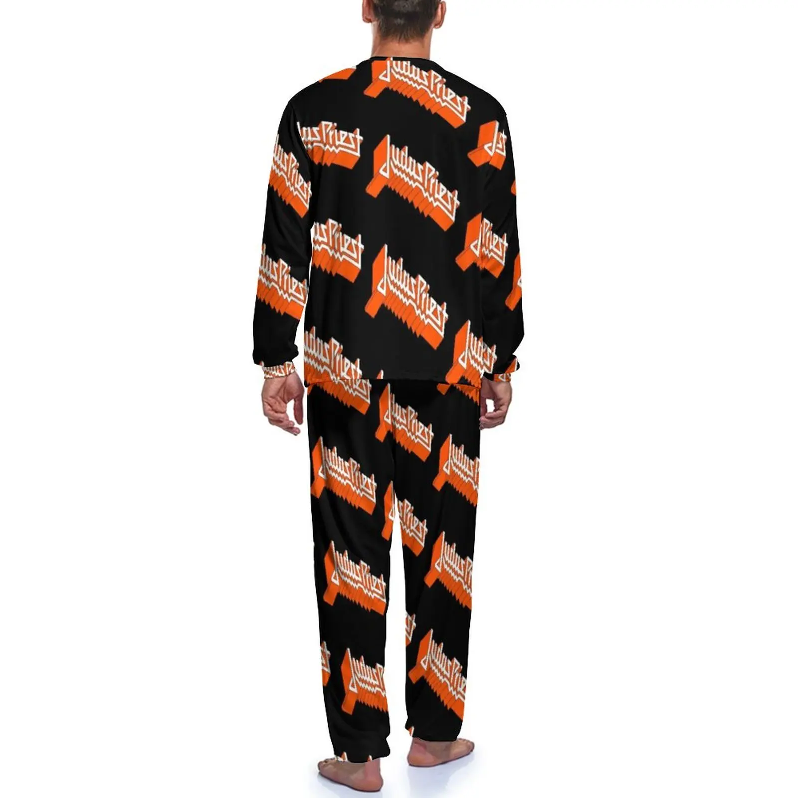 Judas Priest Pajamas Autumn 2 Pieces Music Band Lovely Pajamas Set Man Long Sleeves Home Design Nightwear