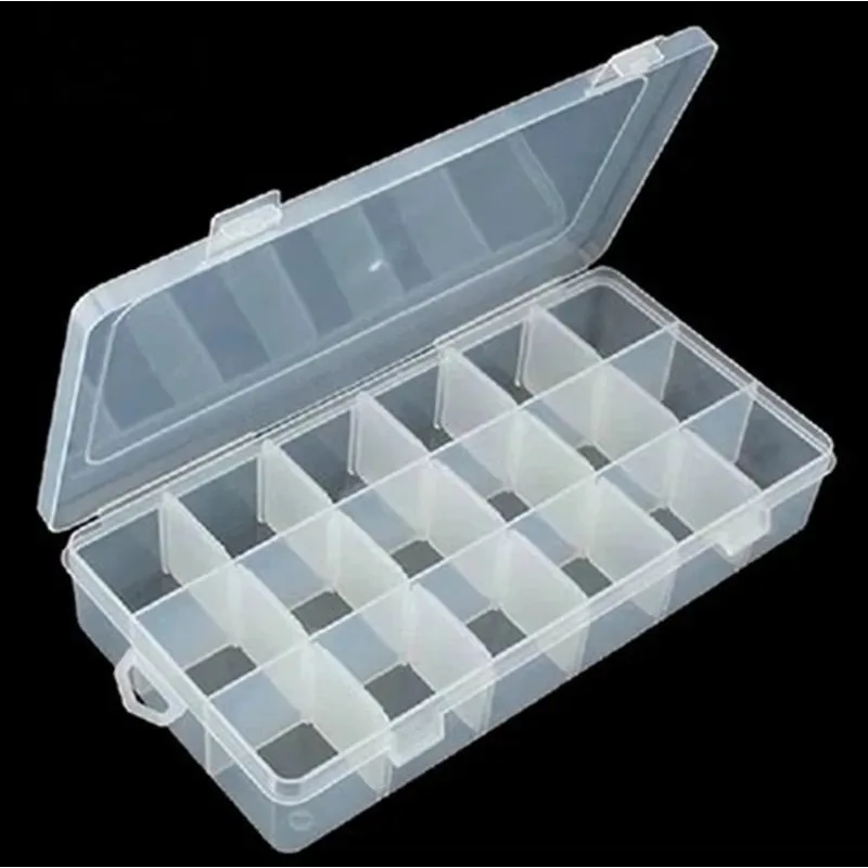 18 Grid Detachable Jewelry Earrings Stationery Storage Desktop Dustproof Transparent Plastic Nail Accessory Sorting Storage Box