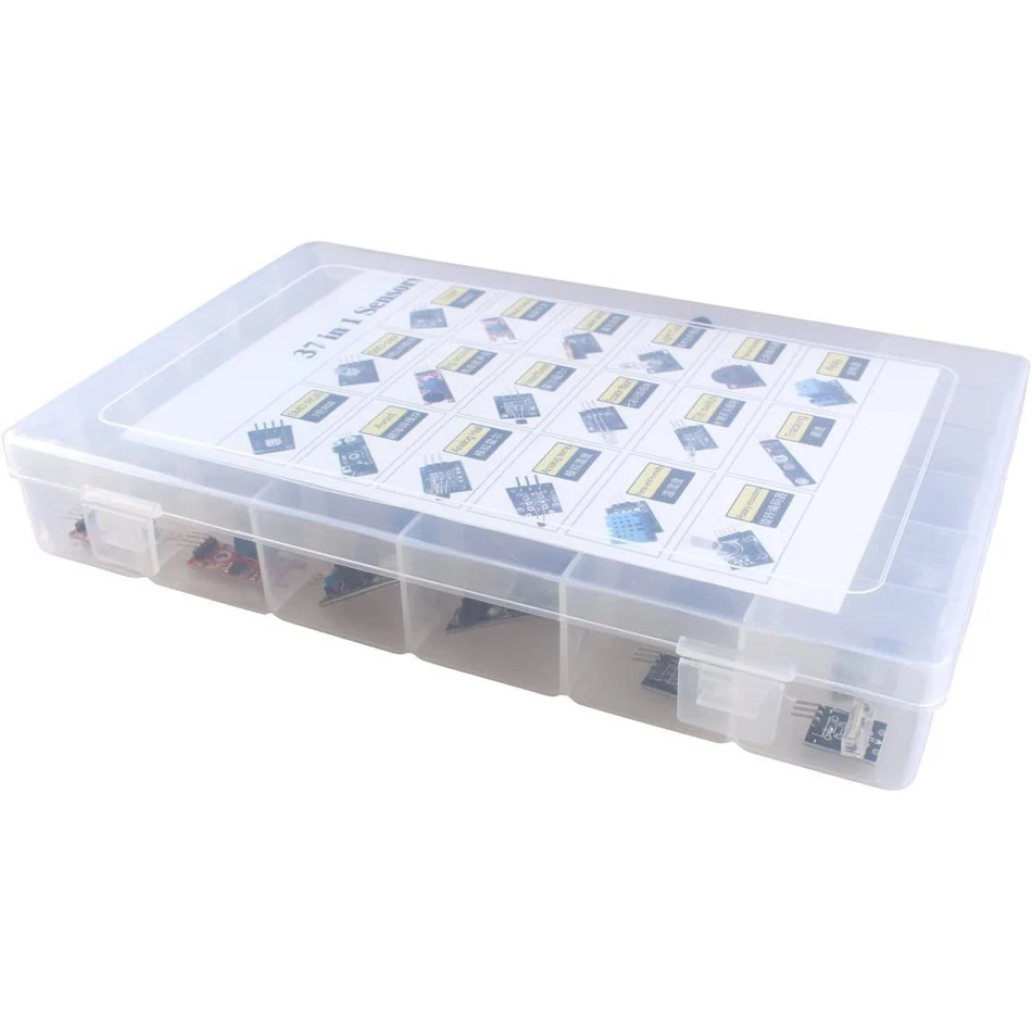 37 Sensors Assortment Kit 37 Sensors Kit Sensor Starter Kit for Arduino Raspberry pi Sensor kit 37 in 1 Robot Projects Starter